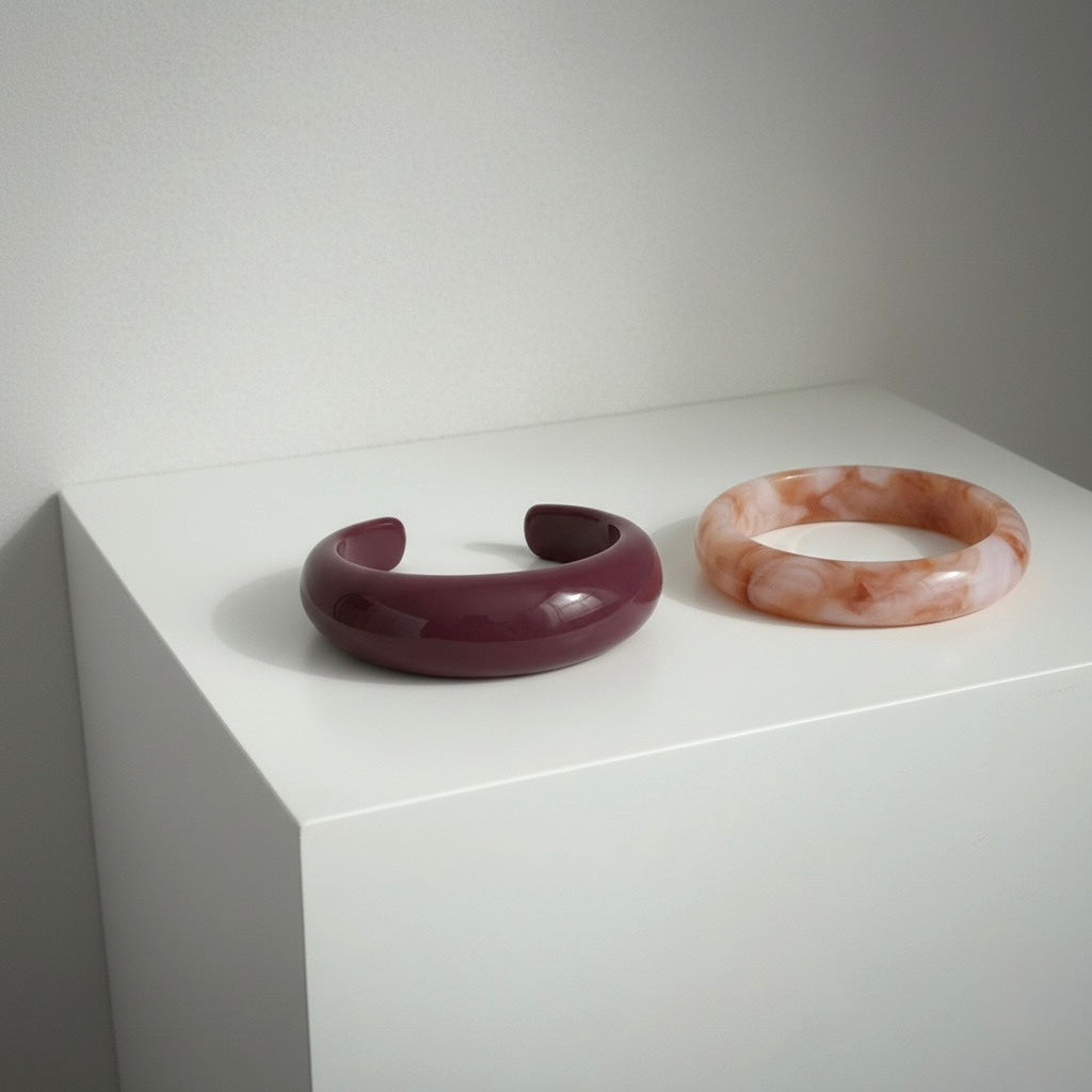 Bracciale rigido effetto marmo