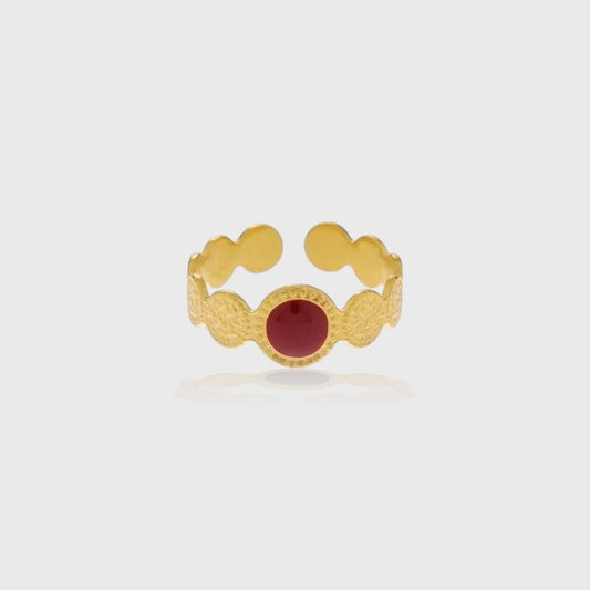 Anello pietra bordeaux