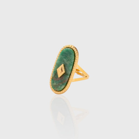 Anello verde ovale