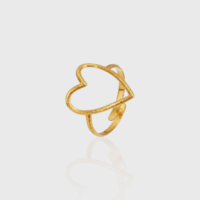 Anello cuore allungato