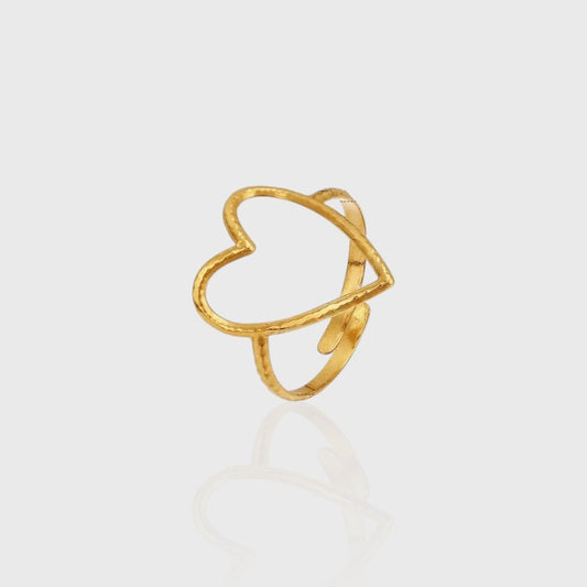 Anello cuore allungato