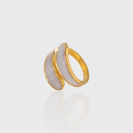 Anello abbraccio madreperla